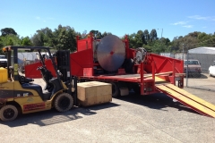 Road Sawing – Loading large equipment