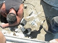 Travis removing core spoils Fawkner Beacon Port Phillip Bay